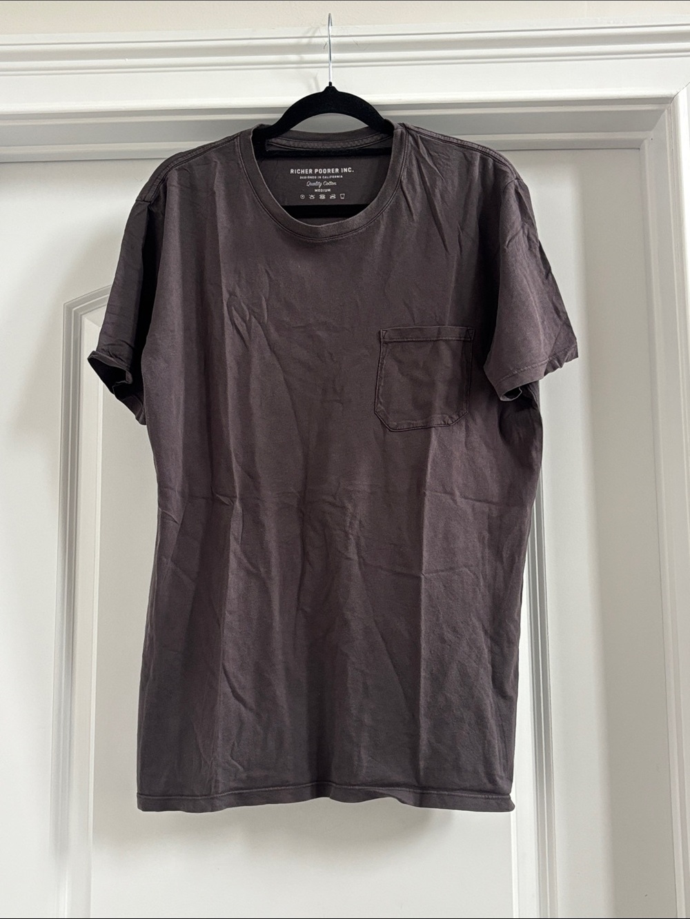 Richer Poorer Men's Short Sleeve Pocket Tee in Charcoal Brown